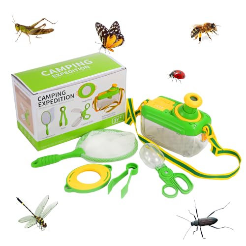 SKIKHN Becherlupen für Kinder, Insekten Beobachtungsbox Forscherset mit Lupenglas, Insektenfänger, Schmetterlingsnetz, für Kinder Outdoor Wissenschaft Natur Erkundung SKIKHN Becherlupen für Kinder, Insekten Beobachtungsbox Forscherset mit Lupenglas, Insektenfänger, Schmetterlingsnetz, für Kinder Outdoor Wissenschaft Natur Erkundung von SKIKHN