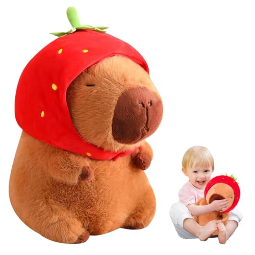 SKIKHN Capybara PlüSchtier, Capybara Kuscheltier, Simulation Capybara PlüSchtier, Niedlichen Capybara Kuscheltier, Super Weiche GefüLlte Spielzeug PlüSch FüR Kinder (Erdbeerhut Capybara PlüSchtier) SKIKHN Capybara PlüSchtier, Capybara Kuscheltier, Simulation Capybara PlüSchtier, Niedlichen Capybara Kuscheltier, Super Weiche GefüLlte Spielzeug PlüSch FüR Kinder (Erdbeerhut Capybara PlüSchtier) von SKIKHN
