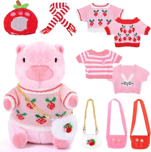 SKIKHN Capybara Plüschtier, Capybara Plüsch mit Kleidung und Accessoires, Simulation Tier Capybara Puppen, Stofftier-Wohndekoration für das Wohnzimmer, Anziehspielzeug Für Mädchen Und Jungen, C SKIKHN Capybara Plüschtier, Capybara Plüsch mit Kleidung und Accessoires, Simulation Tier Capybara Puppen, Stofftier-Wohndekoration für das Wohnzimmer, Anziehspielzeug Für Mädchen Und Jungen, C von SKIKHN