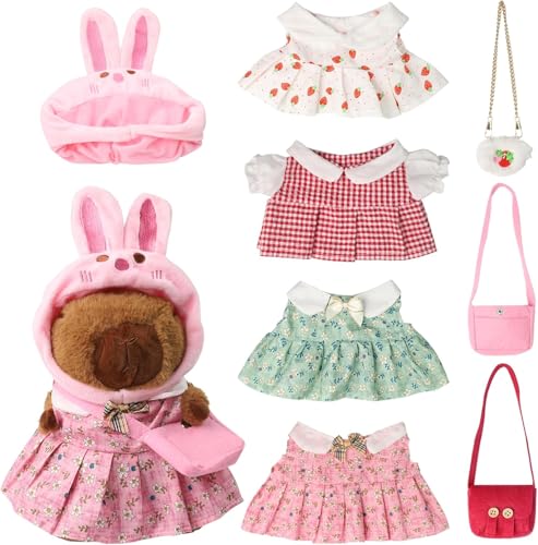 SKIKHN Capybara Plüschtier, Capybara Plüsch mit Kleidung und Accessoires, Simulation Tier Capybara Puppen, Stofftier-Wohndekoration für das Wohnzimmer, Anziehspielzeug Für Mädchen Und Jungen, D SKIKHN Capybara Plüschtier, Capybara Plüsch mit Kleidung und Accessoires, Simulation Tier Capybara Puppen, Stofftier-Wohndekoration für das Wohnzimmer, Anziehspielzeug Für Mädchen Und Jungen, D von SKIKHN