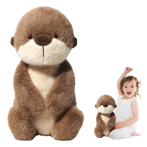 SKIKHN Otter Plüschtier, Kuscheltier Otter Plüschtier, Otter Stofftier, 36cm Kawaii Stofftier, Otter Kissen Kuscheltier Flauschig, Zum Kuscheln Und Liebhaben Geschenk Spielzeug für Kinder von SKIKHN