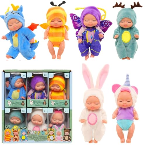 SKIKHN Mini Reborn Puppen,6 Stück Mini Puppes, Baby Minis Puppens,3,5 Zoll Reborn Babys Dolls,Newborns Rebornes Babys, Kleine Minis Püppchen mit Kleidung,Puppenspielzeug für Kleinkinder,Mädchen,Kinder SKIKHN Mini Reborn Puppen,6 Stück Mini Puppes, Baby Minis Puppens,3,5 Zoll Reborn Babys Dolls,Newborns Rebornes Babys, Kleine Minis Püppchen mit Kleidung,Puppenspielzeug für Kleinkinder,Mädchen,Kinder von SKIKHN