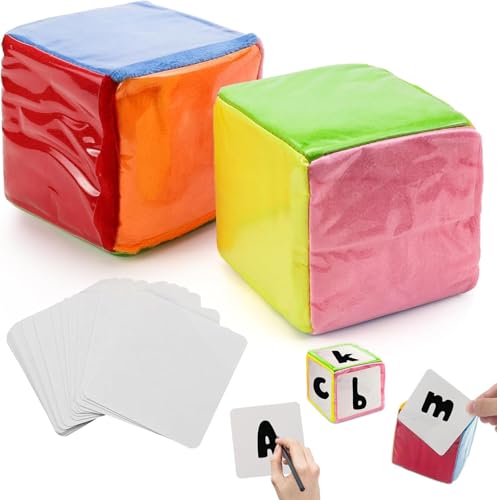 SKIKHN Schaumstoffwürfel, 2 Stück Würfel mit Einstecktaschen, 10cm Taschenwürfel, DIY Education Spiele Spielwürfel mit 20 Leere Karte und 3 Stift, für Kindergarten, Vorschule, Schule, Frühes Lernen SKIKHN Schaumstoffwürfel, 2 Stück Würfel mit Einstecktaschen, 10cm Taschenwürfel, DIY Education Spiele Spielwürfel mit 20 Leere Karte und 3 Stift, für Kindergarten, Vorschule, Schule, Frühes Lernen von SKIKHN