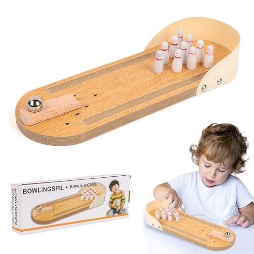 SKIKHN Tisch Bowling Set,Hölzern Tischbowling mit 10 Pin,Mini Bowlings Spiel,Bowlings Set Kinder,Kegeln Mini Spiele für Kinder Erwachsene,Geschicklichkeitsspiele Druck Abbauen Spielzeug für Büro Party SKIKHN Tisch Bowling Set,Hölzern Tischbowling mit 10 Pin,Mini Bowlings Spiel,Bowlings Set Kinder,Kegeln Mini Spiele für Kinder Erwachsene,Geschicklichkeitsspiele Druck Abbauen Spielzeug für Büro Party von SKIKHN