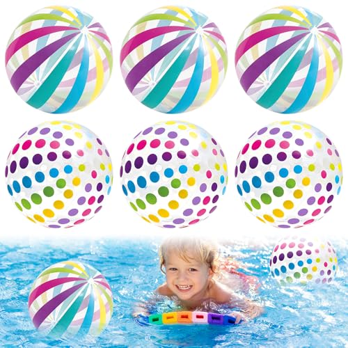 SKIKHN Wasserball Aufblasbar, 6 Stück Aufblasbare Strandbal, 27 cm Transparent Inflatable Wasserball, Inflatable Beach Ball, Strandball Schwimmball für Beach Pool Party Wasserspielzeug SKIKHN Wasserball Aufblasbar, 6 Stück Aufblasbare Strandbal, 27 cm Transparent Inflatable Wasserball, Inflatable Beach Ball, Strandball Schwimmball für Beach Pool Party Wasserspielzeug von SKIKHN