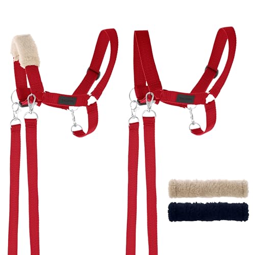 SKIPPI Halfter für Hobby Horse - Rot, Hobby Horse Zubehör, Zügeln und 2 Polster im Set, Universalgröße Halfterset SKIPPI Halfter für Hobby Horse - Rot, Hobby Horse Zubehör, Zügeln und 2 Polster im Set, Universalgröße Halfterset von SKIPPI