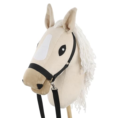 SKIPPI Hobby Horse Almond, Großes Steckenpferd A3, Halfter und Zügeln im Set, Hobby Horsing Pferd mit Zubehör, Ecru, Mandel, Hellbeiges Pferd SKIPPI Hobby Horse Almond, Großes Steckenpferd A3, Halfter und Zügeln im Set, Hobby Horsing Pferd mit Zubehör, Ecru, Mandel, Hellbeiges Pferd von SKIPPI