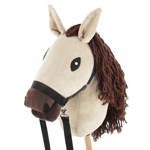 SKIPPI Hobby Horse Biskuit, Großes Steckenpferd A3, Halfter und Zügeln im Set, Hobby Horsing Pferd mit Zubehör, Ecru, Mandel, Hellbeiges Pferd SKIPPI Hobby Horse Biskuit, Großes Steckenpferd A3, Halfter und Zügeln im Set, Hobby Horsing Pferd mit Zubehör, Ecru, Mandel, Hellbeiges Pferd von SKIPPI