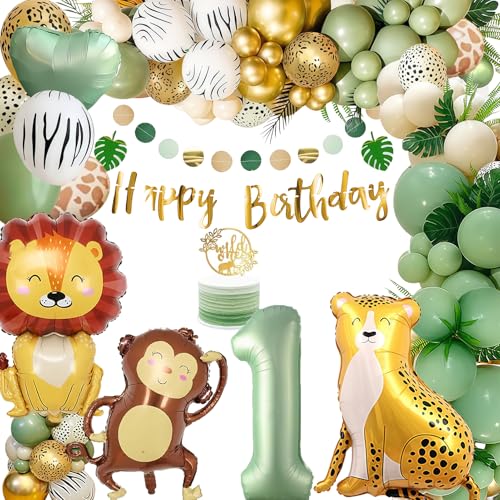 Deko 1.Geburtstag Junge Mädchen, Geburtstagsdeko 1 Jahr, Kindergeburtstag deko Grüne Luftballon Wild One Geburtstagsdeko Dschungel Safari Deko 1. Kindergeburtstag Deko Deko 1.Geburtstag Junge Mädchen, Geburtstagsdeko 1 Jahr, Kindergeburtstag deko Grüne Luftballon Wild One Geburtstagsdeko Dschungel Safari Deko 1. Kindergeburtstag Deko von SKIPTHYBER