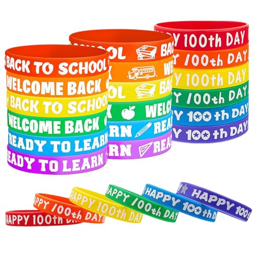 SKIPTHYBER 24 Stück Motivationsarmbänder Kinder Motivierendes Silikonarmband mit Positiven Mitbringsel Kindergeburtstag Mutmacher Geschenk für Einschulung Kinder Schüler Studenten von SKIPTHYBER