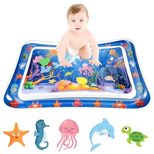 Wassermatte Baby, Baby Wasserspielmatte Spielzeug, Wasserspielmatte BPA-frei, BabyAufblasbare Bauchzeit Matte Kinderspielzeug Wasser Matte, SpielmatteBaby für 3 6 9 Monate Blauer Ozean 69 x 50 cm Wassermatte Baby, Baby Wasserspielmatte Spielzeug, Wasserspielmatte BPA-frei, BabyAufblasbare Bauchzeit Matte Kinderspielzeug Wasser Matte, SpielmatteBaby für 3 6 9 Monate Blauer Ozean 69 x 50 cm von SKIPTHYBER