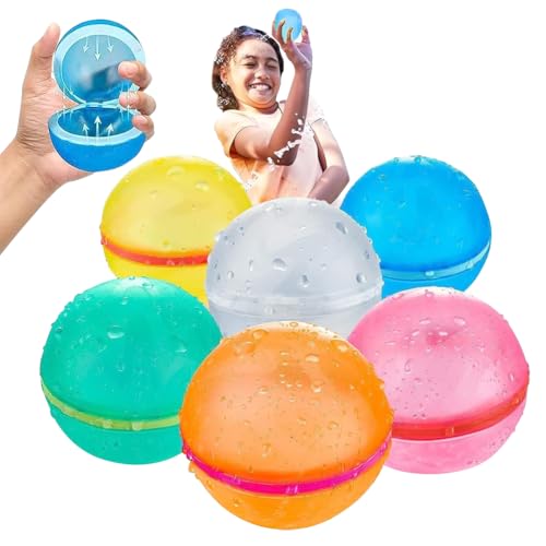 Wiederverwendbare Wasserbomben Magnet 6 Stück Magnet Wasserbomben Selbstschließend Mit 1 Mesh Bag, Schnell befüllbare Silikon Spritzbälle für Kinder, Erwachsene, Strand, Outdoor-Spielzeug Im Pool Wiederverwendbare Wasserbomben Magnet 6 Stück Magnet Wasserbomben Selbstschließend Mit 1 Mesh Bag, Schnell befüllbare Silikon Spritzbälle für Kinder, Erwachsene, Strand, Outdoor-Spielzeug Im Pool von SKIPTHYBER