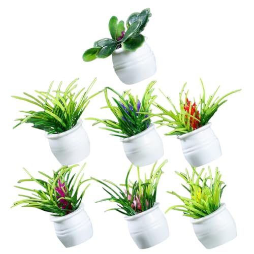 7Stücke Bonsai Pflanzen Modelle Simulierte Topfpflanzen für Puppenhaus Dekoration Zubehör für Miniaturgarten Wohnaccessoires Deko für Häuser von SKISUNO