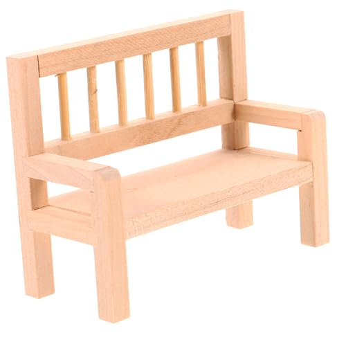Holzbank Modell Puppenhaus Möbel Zubehör für Miniaturhäuser Dekorative Accessoires für Puppenstuben Langlebig und Sicher für Kreative Szenengestaltung von SKISUNO