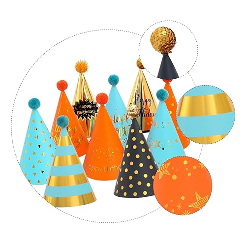 SKISUNO 1 Satz 10 Stück Bronzing Glitter Ball Geburtstags hut geburtstagshüte geburtstags bronzierender Geburtstagshut Party-Kopfbedeckung Geburtstagsparty-Hut Geburtstagsvorräte von SKISUNO