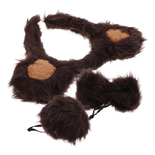SKISUNO 1 Satz Bären Kostümset mit Stirnband und Fliege Tierohren Zubehör für Partys Cosplay und Festivals Flauschig und Bequem für Kreative Fotos und Unvergessliche von SKISUNO