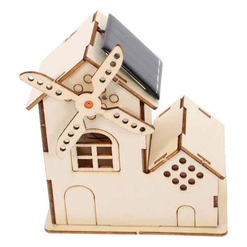 SKISUNO 1 Satz DIY Solar Windmill Kit für Unfertige Holz Solar Windmühle für Wissenschaftsprojekte Lernspielzeug Kreativität und Unabhängigen Denkfähigkeit von SKISUNO