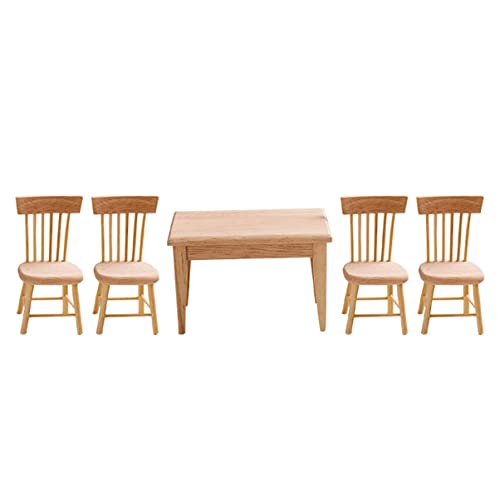 SKISUNO 1 Satz Puppenstubenstuhl Möbel Stühle Esszimmermöbel Spielset aus Holz Spielzeuge Mini-Küchenrequisiten Esszimmerzubehör fein schmücken kleine Komponente Tisch Schimmel hölzern von SKISUNO