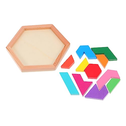 SKISUNO 1 Satz Puzzle-bausteine Tangram-Puzzles Für Erwachsene Tangram-Form-Puzzle Logische Rätsel Umweltfreundliche Farbe Auf Wasserbasis Kind Nervenaufreibend Hexagon von SKISUNO