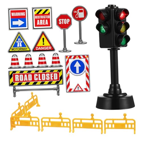SKISUNO 1 Satz Verkehrszeichenmodelle Ampelspielzeug Verkehrszeichen Spielzeug Mini Ampel Mini Verkehrsschilder Straßenschild Spielzeug Verkehrsspielzeug Für Kinder Mini von SKISUNO