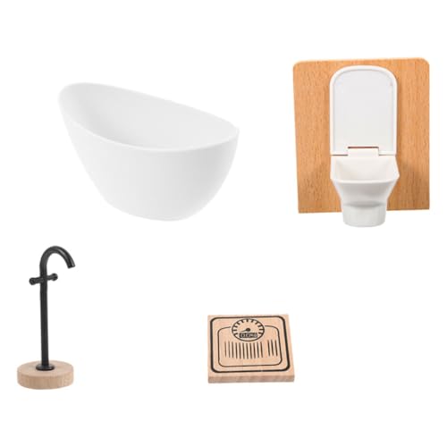 SKISUNO Miniatur-badezimmerdekor Für Puppenhaus Maßstab 1:12 Miniatur-duschraum-Set Mini-badewanne Wasserhahn Und Toilette Spielzeug Für Jungen Und Mädchen SKISUNO Miniatur-badezimmerdekor Für Puppenhaus Maßstab 1:12 Miniatur-duschraum-Set Mini-badewanne Wasserhahn Und Toilette Spielzeug Für Jungen Und Mädchen von SKISUNO