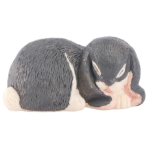 SKISUNO 1 Stück Realistisches Kaninchen Modell Langohr Rabbit Dekoration für Kinderzimmer und Schreibtisch Niedliches Kunsthandwerk Tierfigur und Tischdekoration Langlebig und Sicher von SKISUNO