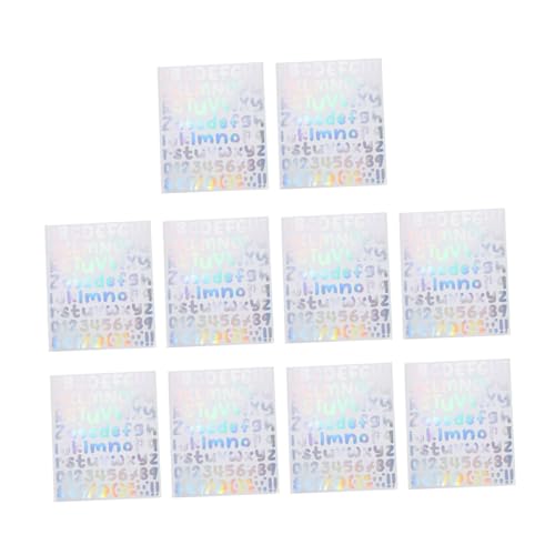SKISUNO 10 Blatt Vinyl-Aufkleber Alphabet-zahlenaufkleber Dekorative Aufkleber Selber Machen DIY Aufkleber Aufkleber Alphabet Nummernaufkleber Hand Aufkleber DIY Tagebuch Aufkleber von SKISUNO