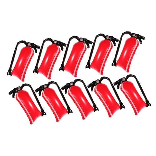SKISUNO 10 Stück Teiliges Feuerwehr partyset mit Feuerlöscherförmigen Aufblasbaren Aluminiumfolie ballons Robuste Dekoration für Feuerwehr themengeburtstage und Kinderpartys von SKISUNO