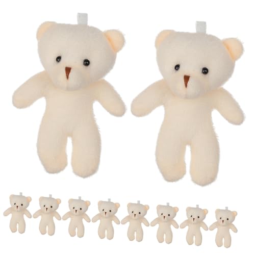 SKISUNO 10 Stück Teiliges Kleine Stoffbär Anhänger aus Weichem mit Baumwollfüllung Niedliche Cartoon Tier Spielzeuge für Kinderzimmer Dekoration und Geschenke von SKISUNO