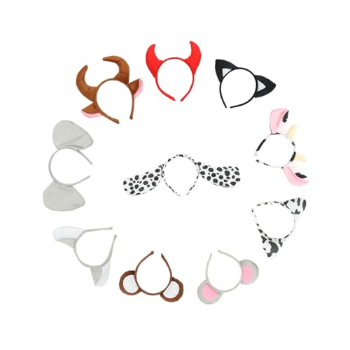 SKISUNO 10 Stück Teiliges Niedliche Tierohren stirnbänder aus Weichem Langlebigem Material Bequemes Haarband für Karneval Kostümparty Weihnachten und Alltag Geeignet für Mädchen und SKISUNO 10 Stück Teiliges Niedliche Tierohren stirnbänder aus Weichem Langlebigem Material Bequemes Haarband für Karneval Kostümparty Weihnachten und Alltag Geeignet für Mädchen und von SKISUNO