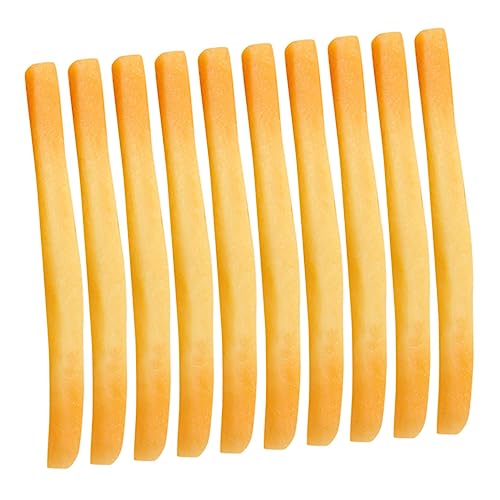 SKISUNO 10 Stück Teiliges Realistische Pommes Frites Modelle Lebensechte Simulation mit Glatter Oberfläche Deko und Spielküche Requisit für Fotos und Ladendekoration von SKISUNO