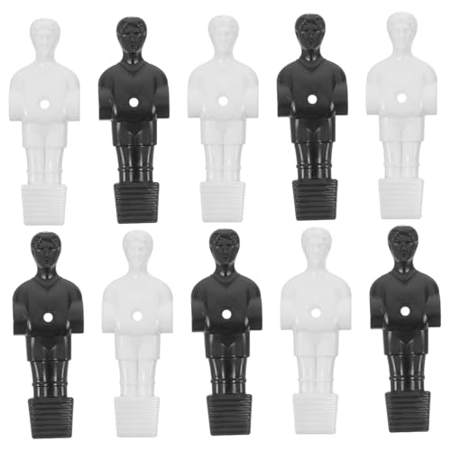 SKISUNO 10 Stück Tischfußballspieler-ersatzfiguren Mit Arm Miniaturpuppen Tischfußballgeräte Zubehör Weiß/schwarz von SKISUNO