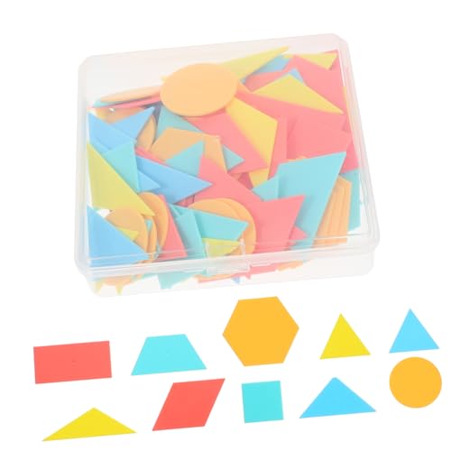 SKISUNO 100 Stück Teiliges Geometrisches Lernspielzeug aus Pädagogisches mit Rechteckigen und Quadratischen Formen Fördert Kreativität und Kritisches Denken bei Kindern für Eltern und von SKISUNO