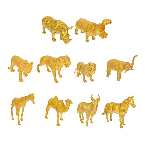 SKISUNO 10stücke Teiliges Tierfiguren Kreative Goldene Wildtier Für Spielzeug Und Dekoration Fördert Kreativität Und Tierkenntnis von SKISUNO