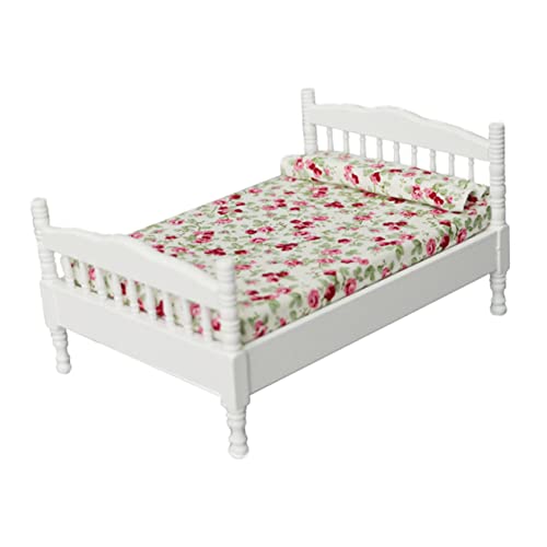 SKISUNO 12 Puppenhaus Zubehör Europäisches Miniatur Doppelbett Für Puppenhaus Und Stoff Ideal Für Mini Szenen Puppenmöbel Deko SKISUNO 12 Puppenhaus Zubehör Europäisches Miniatur Doppelbett Für Puppenhaus Und Stoff Ideal Für Mini Szenen Puppenmöbel Deko von SKISUNO