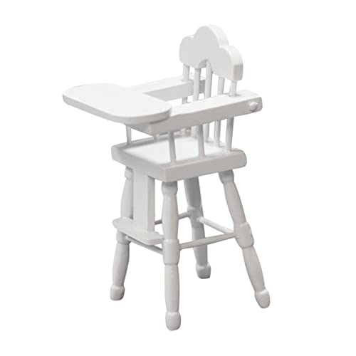 SKISUNO Mini-möbelmodelle Für Kinder Spielzeug Verstellbare Tischsitzform Essstuhl Babys Dekoratives Hochstuhl Modell Weißer Kinder Stuhl von SKISUNO
