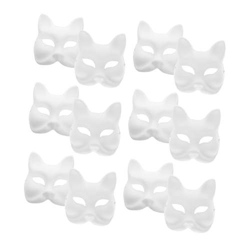 SKISUNO 12 Stück Teiliges DIY Blanko Papiermasken Unbemalte Halbe Gesichtsmaske aus Papier Handgefertigte Bemalbare Katzen Fuchs-masken für Fasching Halloween Karneval und Maskenball SKISUNO 12 Stück Teiliges DIY Blanko Papiermasken Unbemalte Halbe Gesichtsmaske aus Papier Handgefertigte Bemalbare Katzen Fuchs-masken für Fasching Halloween Karneval und Maskenball von SKISUNO