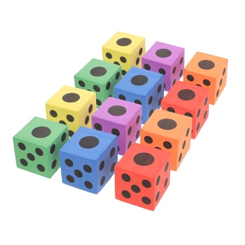 SKISUNO 12 Stück Teiliges Eva Schaumstoff Würfel für Bunte Leichte Spielwürfel für Lernspiele Klassenzimmer Outdoor und Reisegebrauch Zufällige Farbe Zufällige Farbe von SKISUNO