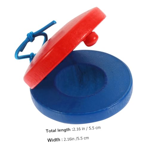 SKISUNO 12 Stück Teiliges Holz Castanets Lernspielzeug für Frühe Musikalische Früherziehung mit Glatter Oberfläche und Sicherer Verarbeitung in Naturholz und Rot blau von SKISUNO