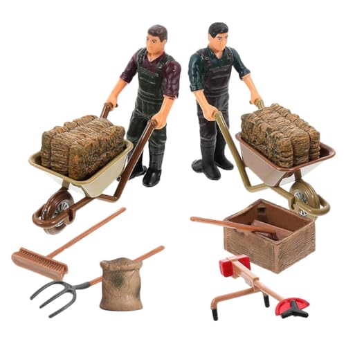 SKISUNO 12 Stück Teiliges Miniatur Bauernhof spielset mit Realistischen Bauernfiguren und Gartenwerkzeugen Detailreiche Miniatur farmzubehör für Dekoration Mikro Bauernhof und SKISUNO 12 Stück Teiliges Miniatur Bauernhof spielset mit Realistischen Bauernfiguren und Gartenwerkzeugen Detailreiche Miniatur farmzubehör für Dekoration Mikro Bauernhof und von SKISUNO