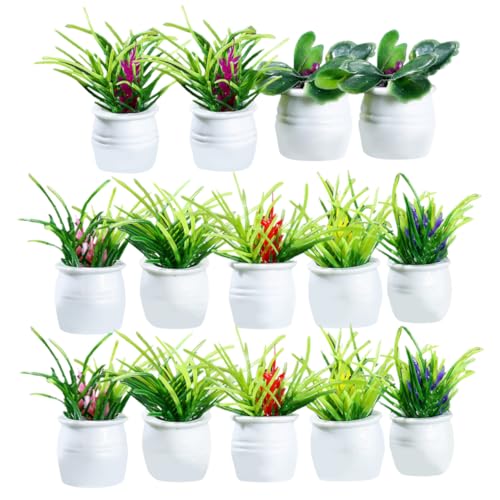SKISUNO Miniatur-topfpflanzen-Set Kunstpflanzen Für Winzige Dekoration Simulations-Bonsai-Modelle Gartenlandschaftsornamente Mini-hauszubehör von SKISUNO