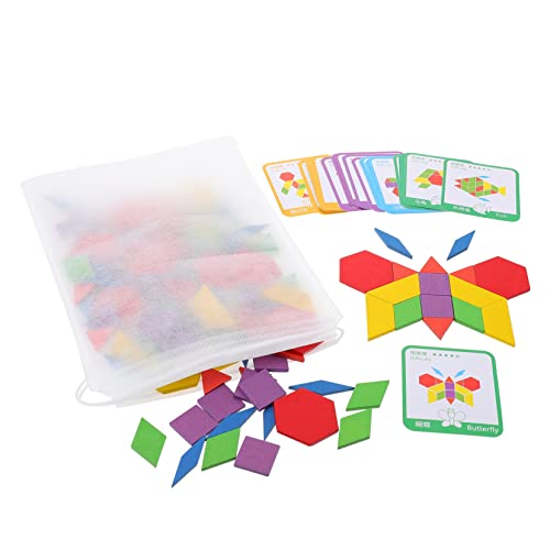 SKISUNO 155PCS Kreative Holzbausteine Geometrische Formen Puzzle Für Frühe Bildung Montessori Ideales Für Jungen Und ädchen Ab 3 Jahren von SKISUNO