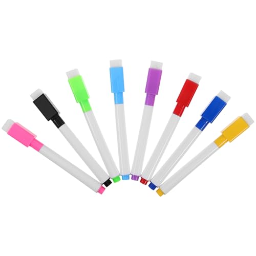 SKISUNO 16 Stück Whiteboard-Marker Mit Feiner Spitze Für Schüler, Magnetische, Trocken Abwischbare Marker Mit Radiergummikappe, Whiteboard-mini-trockenlöschmarker, Großpackung Für von SKISUNO