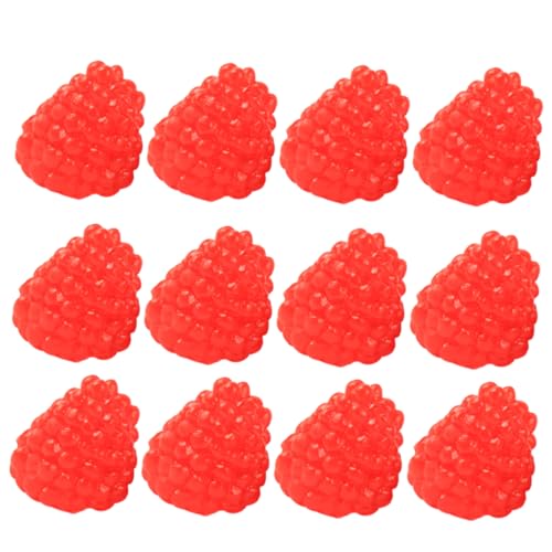 SKISUNO 18 Stück Teiliges Künstliche Himbeeren Deko Realistische Fruchtmodelle Foto Requisiten Küchen Tisch Dekoration Vielseitig Einsetzbar für Hochzeit Party und von SKISUNO