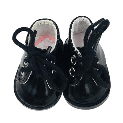 SKISUNO 1Paar Miniaturschuhe für Puppen Schwarze Kunstlederschuhe Puppenzubehör für Puppen für Kreative DIY Projekte und Dekoration im Puppenhaus SKISUNO 1Paar Miniaturschuhe für Puppen Schwarze Kunstlederschuhe Puppenzubehör für Puppen für Kreative DIY Projekte und Dekoration im Puppenhaus von SKISUNO