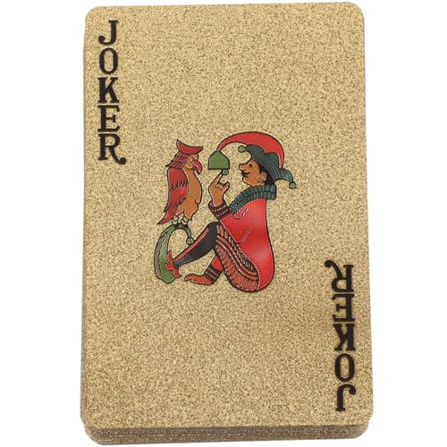 SKISUNO 1Packung Goldene Pokerkarten aus wasserdichte Spielkarten für Brettspiele und Familienunterhaltung für Partys und Spieleabende SKISUNO 1Packung Goldene Pokerkarten aus wasserdichte Spielkarten für Brettspiele und Familienunterhaltung für Partys und Spieleabende von SKISUNO