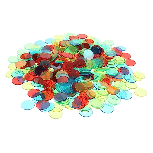 SKISUNO 1Satz Bingo Chips Transparente Plastikmarker für Bingo Spiele Langlebige Zählchips Zufälligen Farben für Erwachsene zur Kennzeichnung von SKISUNO