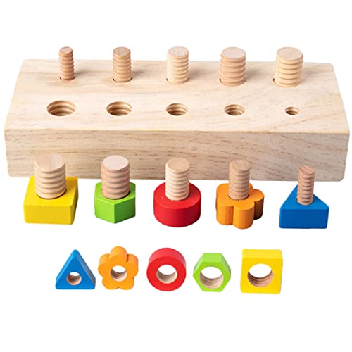 SKISUNO 1Satz Holzformspielzeug für Kleinkinder Puzzle mit Schraubenspiel Fördert Farben und Formen Bildungsspielzeug für Junge Mädchen und Kleinkinder SKISUNO 1Satz Holzformspielzeug für Kleinkinder Puzzle mit Schraubenspiel Fördert Farben und Formen Bildungsspielzeug für Junge Mädchen und Kleinkinder von SKISUNO
