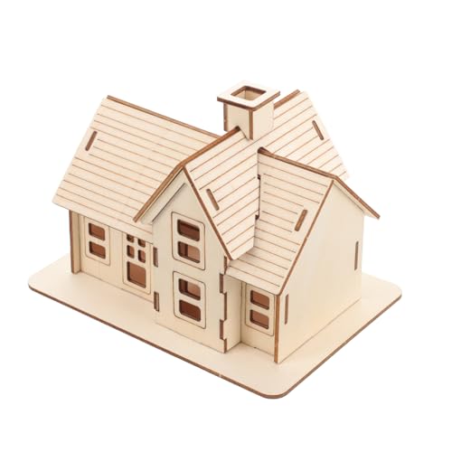 SKISUNO 1Satz Holzhaus Puzzle Bausatz Für Erwachsene DIY Modell Eines Montagehauses Filigranes Design Für Kreative Bastelprojekte Und Dekoratives Element Für Schreibtisch von SKISUNO