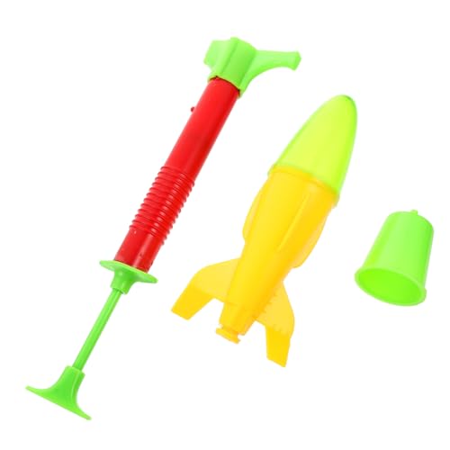 SKISUNO 1Satz Raketen Launcher Eltern Junge Mädchen Interaktionsspielzeug für Outdoor Spaß Handpumpe für Fliegende Raketen Farben Zufällig für Garten und Familienaktivitäten von SKISUNO
